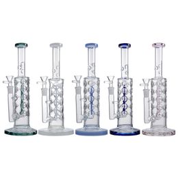 Straight Tube Glass Bong Inline Percolator Fab Egg Water Pipe Ice Pinch 14mm Female Joint WP2161