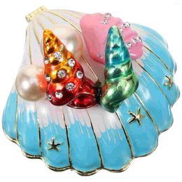 Jewelry Pouches Shell Storage Box Trinket Case Sundries Seashell Shaped Container Jewlery
