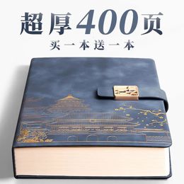 Book Notes Local Style Book Thickened Notepad Diary A5 Buckle Leather Bound Business Meeting Record Book 240304