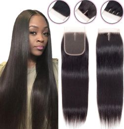 Brazilian Straight Lace Closure 4x4 Human Virgin Hair Closure with Baby hair 100 Brazilian Raw Lace Closures Middle3 Part N1861937