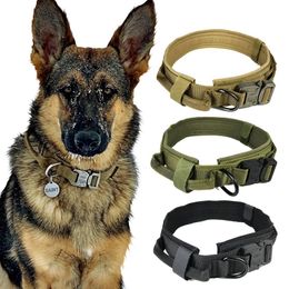 Dog Collar Nylon Adjustable Military Tactical Dog Collars Control Handle Training Pet Dog Cat Collar Pet Products Q1119340A