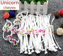 Unicorn Style Bracelets Kids Adult Wristband Unicorn Party Favors Supplies Girls PVC Emoticon Rubber Prizes Gift Toys5462036