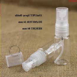 Promotion 50pcs/lot 15ml PET Liquid Plastic Spray Bottle Women 1/2OZ Cosmetic Atomizer Lid Perfume Small Refillable Pothood qty Aujnp