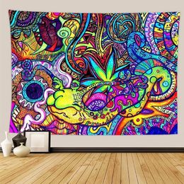 Tapestries Hippie Trippy Tapestry Wall Hanging Blanket Living Room Art Decors Decor Abstract Decoration242o