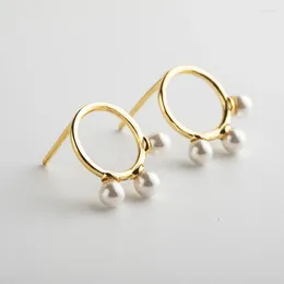 Stud Earrings Three Pearls Style Fashion Autumn Jewerly For Women 2024 Gift In 925 Sterling Silver Super Deals