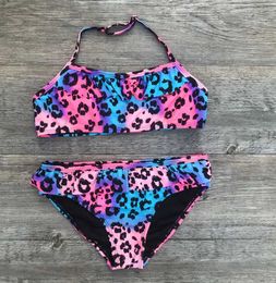 Swim wear Girls swim two multi-piece print suits with flower girls bikini set for kids swimsuit girl swimsuits aquatic 240311