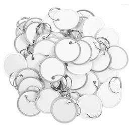 Keychains Metal Rim Tags Key Round Paper With Rings For Car Keys And Door (50Pcs)