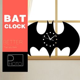 3d clock bat shape children bedroom decals reloj de pared digital wall watches holiday decor batman living room wall clock 3521cm253g
