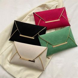 Evening Bags Vintage Suede Leather Handbags Envelope Clutch Bag Casual Ladies Portfolio Women Purse Briefcase