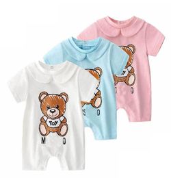 Newborn Baby Rompers Clothes Unisex Shortsleeved Cotton Little Print Bear BB New Born Baby Boy Girl Romper Jumpsuit2220001