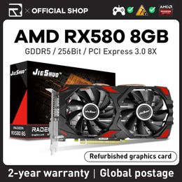 JIESHUO AMD RX 580 8GB 2048SP Gaming graphics card GDDR5 256bit GPU rx580 8g Adapted to desktop computer video office 580 RX