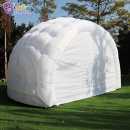 Toptan Fabrika Direct 10x10x4.5mh (33x33x15ft) şişme beyaz yarım kubbe çadır ekle kapı perdesi ekle parti etkinliği dekorasyon oyuncakları için kamp çadırını havaya uçurmak