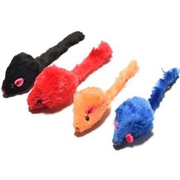 2 inch plain Plush mouse and cat toys The rustling Plush Colour mouse teasing cat toy 100pcs lot WL444211U