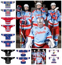 Kansas Hockey Jersey 6 Branden Fontanetta 16 Tyler Nelson 7 Brett Siddons Custom Stitched Kansas Jayhawks Jerseys