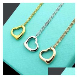 Pendant Necklaces Designer Ism Classic Necklace Product Luxury Hollow Out Single Double Love 18K Gold High Quality Drop Delivery Jew Dhcm8