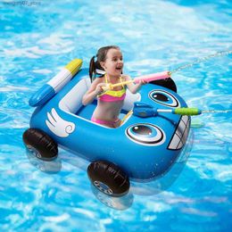 Sand Play Water Fun Inflatable Car Seat Childrens Water Spray Swim Ring Pool Water Gun Toy Water Fire Truck Bumper Car L240312