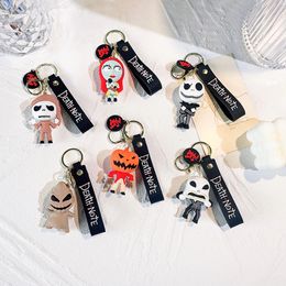 Christmas Eve Horror Night Doll Keychain PVC Keychain Halloween Cute Personality Skeleton Jack Schoolbag 2024