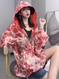 Women's Jackets 2024 Summer European Printed UV Protection And Sunscreen Clothing For Women Loose Lightweight Casual Coat