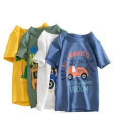 Designer Kids Boys Clothes Cotton Short Sleeve TShirts Car Bus Cartoon Children Cloth 29 Years Kid Summer Clothing1308973