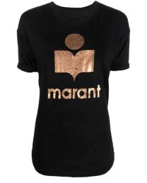 24S Isabels Marant Women Designer Pullover T-Shirt Casual Versatile Classic Hot Letter Print Loose Summer Cotton Tee Fabric Thick Short Sleeved Polos T Shirt Tops 10