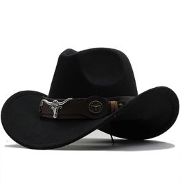 Best selling top hat national style cattle standard Western Cowboy top hat roll brim Horse Riding Hat Wool Felt Hat 230823