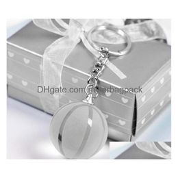 Party Favour 100Pcs Crystal Glass Globe Keychain Favours Destination Ball Keychains Bridal Shower Giveaways For Guest370 Drop Delivery H Dh1Bn