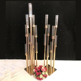 Metal Candlesticks Flower Vases Candle Holders Wedding Table Centrepieces Candelabra Pillar Stands Party Decor Road Lead266s