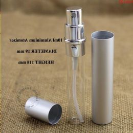 Promotion 50pcs/lot 10ml Silver Aluminium Glass Perfume Atomizer Spray Bottle Women Cosmetic Container Parfume Pothood qty Jxdfb