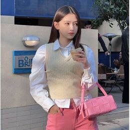 Discount Shops Underarm Wrist Bag Internet Celebrity Woven Handbag Trendy Niche One Shoulder Mahjong High-end Pillow New Style for Women