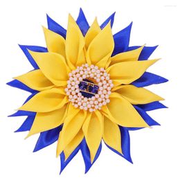 Brooches Great Quality Layers Ribbon Corsage Flower Yellow Blue Sorority Pearl Sigma Gamma Brooch College Social Group Pin