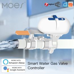 Control Tuya Smart WiFi/ZigBee Water Gas Pipeline Auto Shut OFF Valve Controller Smart Life APP Remote Control With Alexa Google Home