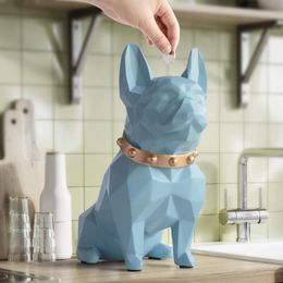 Cute Coin Bank Box Resin Dog Figurine Home Decorations Coin Storage Box Holder Toy Child Gift Organiser Money Box Dog for Kids237p
