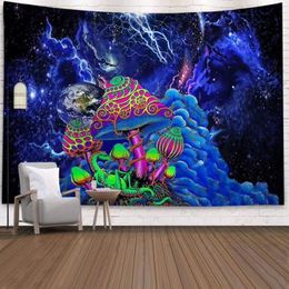 Space Mushroom Forest Castle Tapestry Fairytale Trippy Colourful Dragon Wall Hanging Tapestry for Home Deco Tapestry Mandala LJ20112555