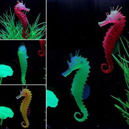 Seahorse Aquarium Ornament Glowing Fish Tank Decor Sea Horse Hippocampal259A