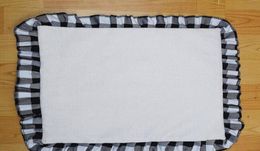 50pcs Sublimation Pillow Case Blank white Graid Decoration Linen heat transfer size 4545cm5356169