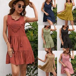 Womens Summer Loose Sexy Dresses Solid Colour Super Mori Dress