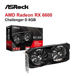 New ASRock AMD Radeon RX 6600 Challenger D 8GB Placa de vdeo RX 6600 GDDR6 128bit Video Cards GPU DeskTop Graphics Card PCIE4.0