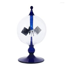 Decorative Figurines Blue Solar Power Radiometer Sunlight Energy Crookes Spinning Vanes Windmill Gift Home Desk Decoration227o