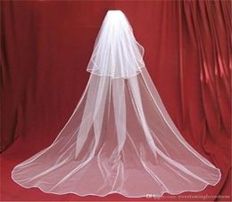 Long Two Layers Cheap Tulle Bridal Veils White Iovry Wedding Veil with Comb Velos De Novia Wedding Accessories 2019 Hair Accessory6781248