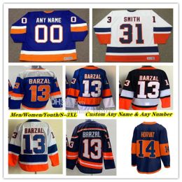 Custom Men Women Youth NY'' Islanders''Mathew Barzal Noah Dobson Bo Horvat Brock Nelson Anders Lee Kyle Palmieri Casey Cizikas Cal Clutterbuck Scott Mayfield