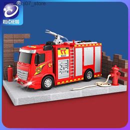 Sand Play Water Fun Ladder Firetruck Fire Truck Firemen Car Spray Water Gun Music Light Sam Fire-fighting Engineering Engine Vehicle Model Toys Gift L240312