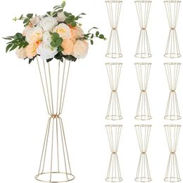 Gold Vases for Wedding Centrepieces Set of 10 Tall Table 235in Metal Flower Party Home Freight Free 240306