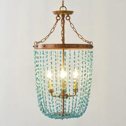 Chandeliers Stone Chandelier Lighting Turquoise Home Decor Bedroom Gold Suspension Retro Kitchen Light Fixtures In Dining Room Foyer