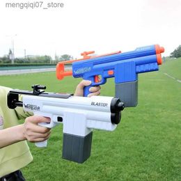 Sand Play Water Fun New Electric Water Gun 6.5M Range High-Tech Toys With Fashion White Blue Colour Outdoor Shooting Beach Toys Guns For Kids Gift L240312