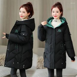 Women's Trench Coats Winter Women Jacket Long Coat Hooded Parka Cotton Padded 2024 Female Outwear Warm Puffer Snow Wear Tops