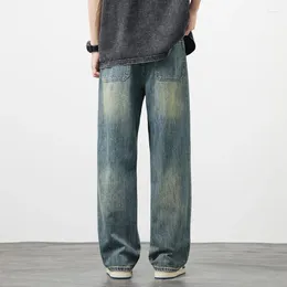Men's Jeans 2024 Spring/Summer Mid High Waist Korean Denim Pants Teens Fashion Retro Loose Straight Leg Street