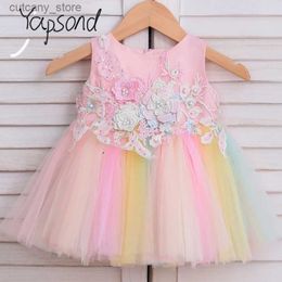 Girl's Dresses Baby Girls Dresses Baptism Summer Wear Christening Party Wedding Dress Toddler Girls Vestido Infantil 1 Year Princess Clothes L240311