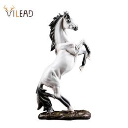 VILEAD Resin Horse Statue Morden Art Animal Figurines Office Home Decoration Accessories Horse Sculpture Year Gifts 210727243t