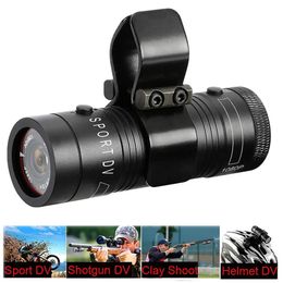 Outdoor Action Camera Mountain Bike Motorcycle Helmet Camera Mini Camera Sport DV Video Recorder Action Cam with Gun Mount 240304