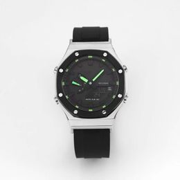 Men's Color Digital Quartz 2100 Watch Full Featured LED Auto Lift Light Waterproof GA Oak Series